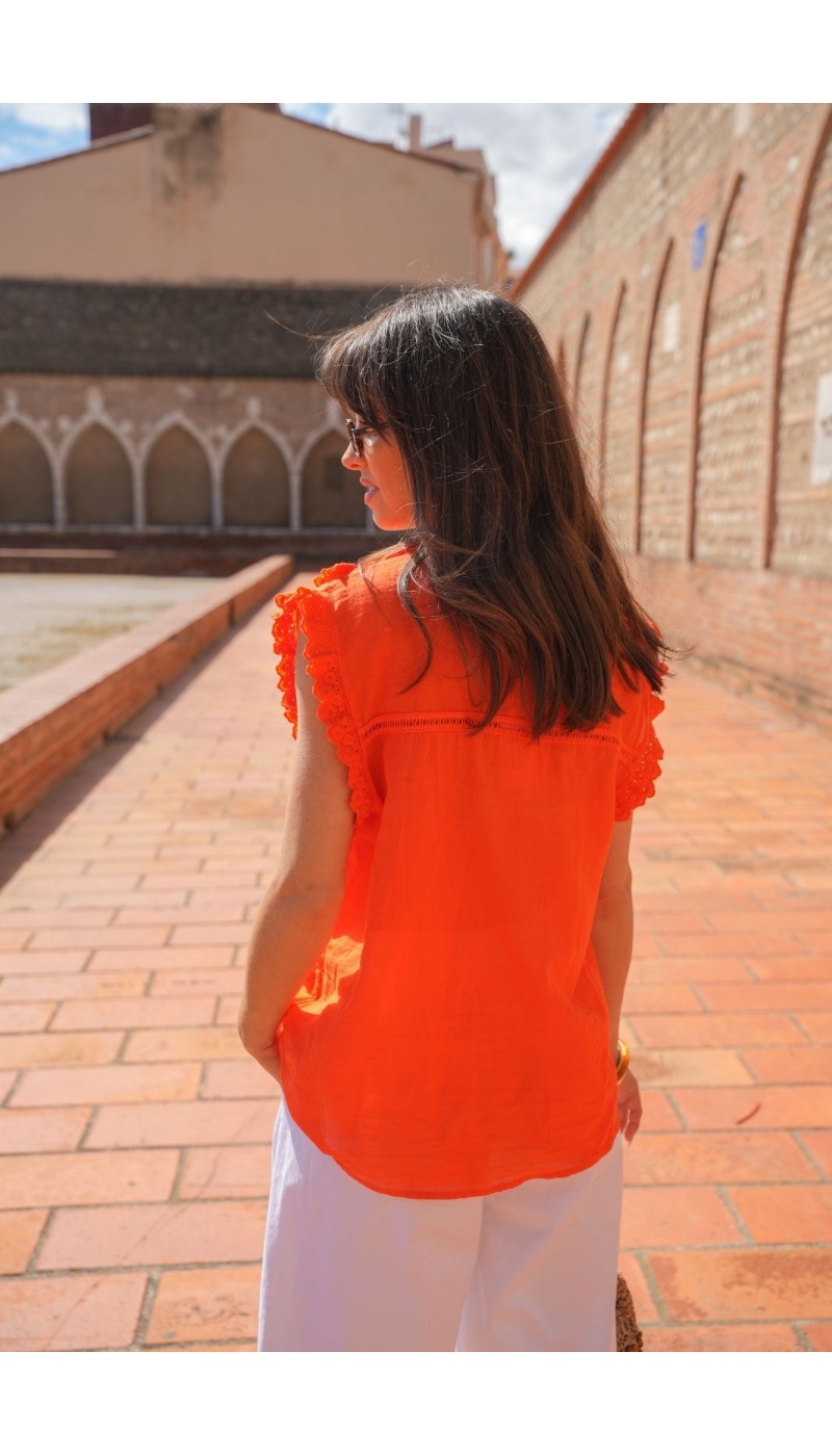 CHEMISIER VOLANT ORANGE E26