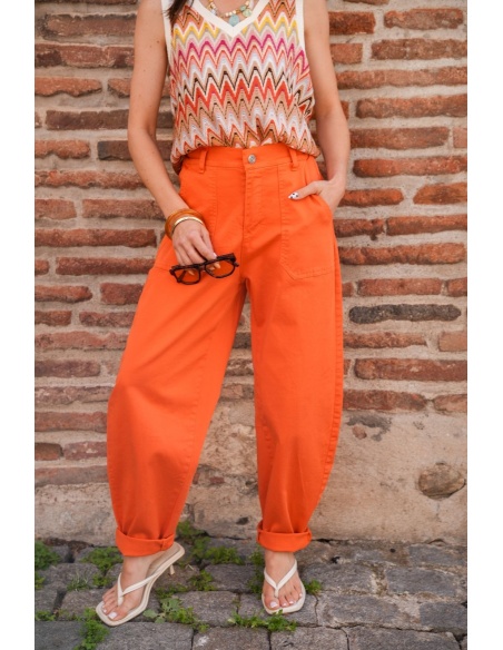 PANTALON FEMME  ORANGE E26