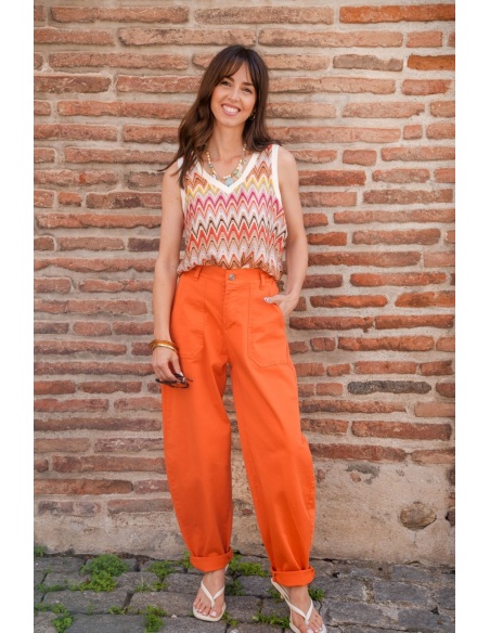 PANTALON FEMME  ORANGE E26