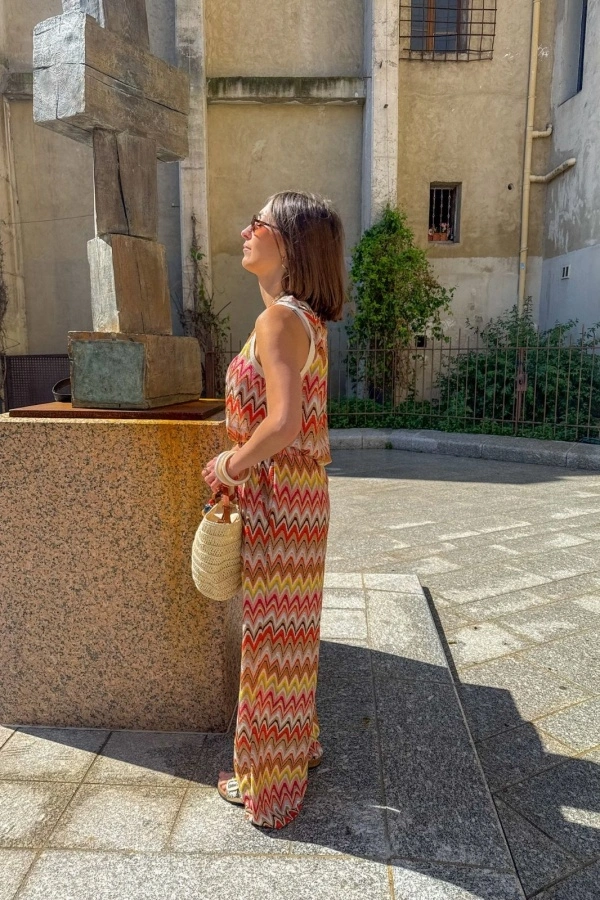 Pantalon Imprimé Rose MERIDA - Élégance et Confort 2