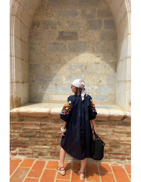 ROBES FEMME BRODE MARINE E26