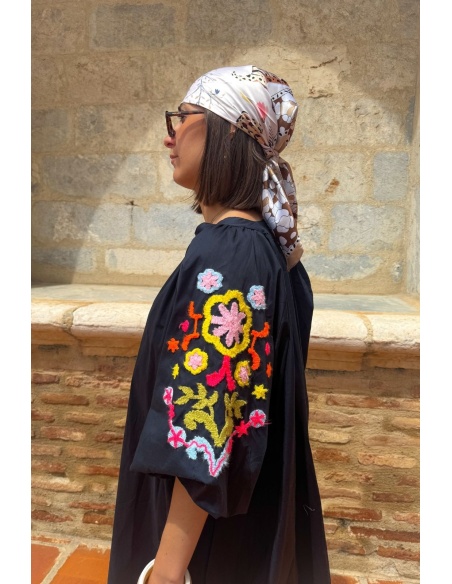 ROBES FEMME BRODE MARINE E26