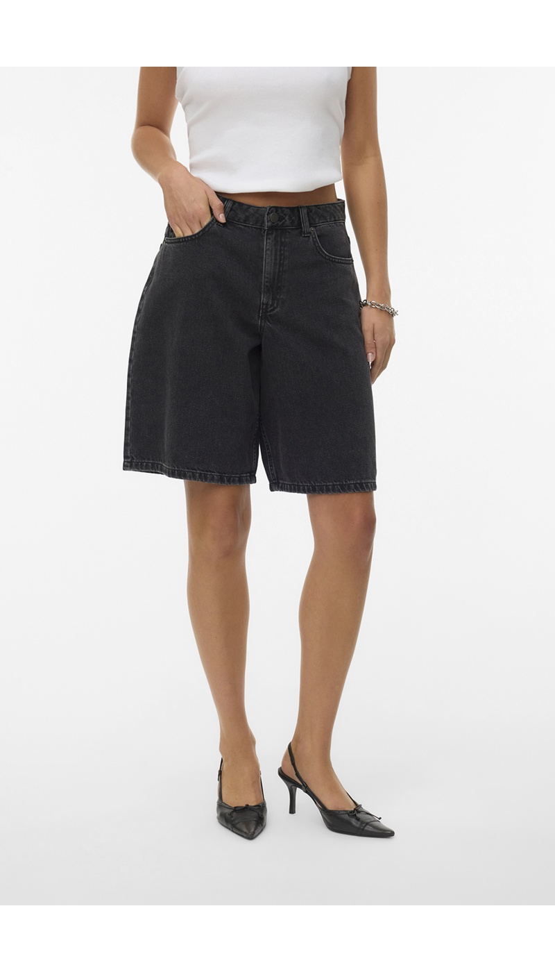 BLACK DENIM SHORTS