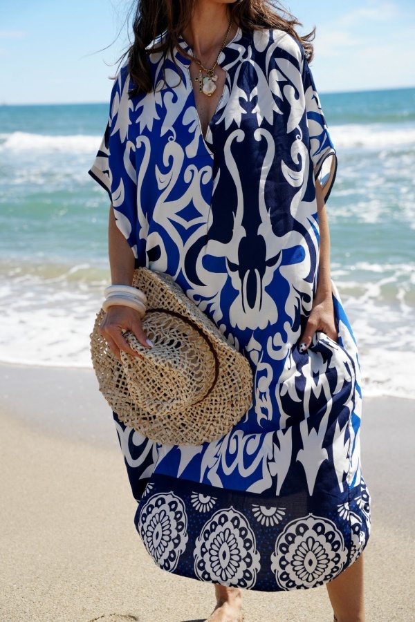 ROBES FEMME LONGUE BLEU E26 2