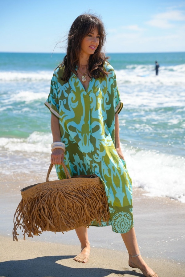 ROBES FEMME LONGUE TURQUO E26
