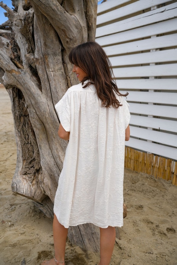 ROBES FEMME BRODE ECRU E26 2