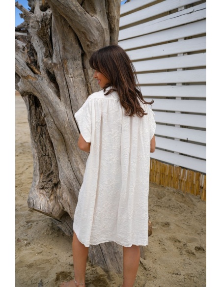 ROBES FEMME BRODE ECRU E26