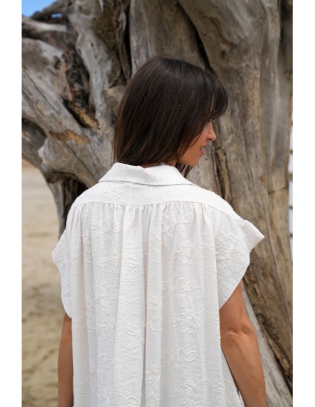 ROBES FEMME BRODE ECRU E26
