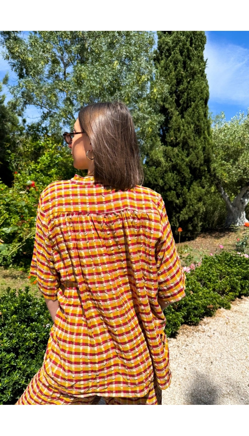 BLOUSE ROUGE ORANGE E26