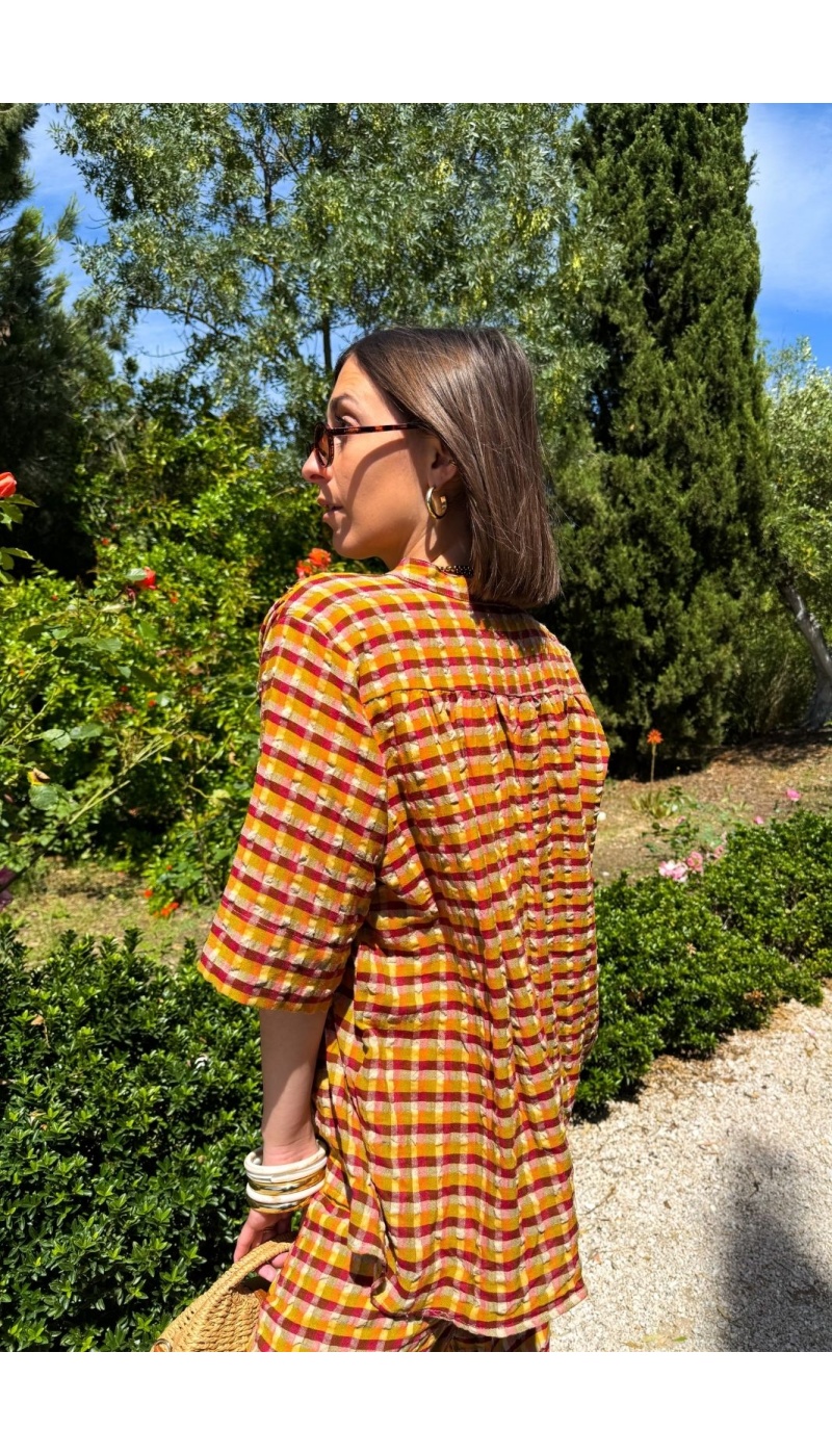 BLOUSE ROUGE ORANGE E26