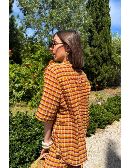 BLOUSE ROUGE ORANGE E26