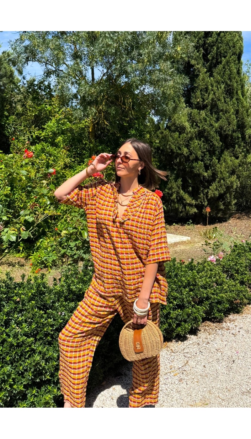 BLOUSE ROUGE ORANGE E26