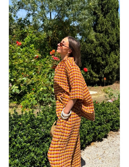 PANTALON FEMME ROUGE ORANGE E26