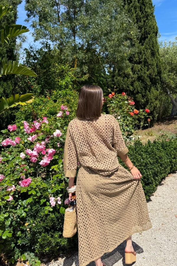 JUPES FEMME BRODE BEIGE E26 2