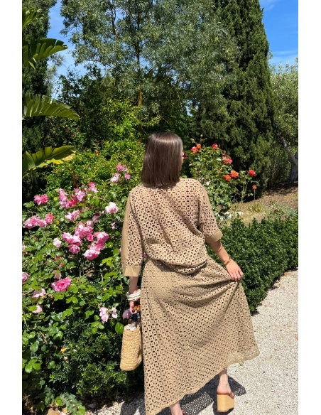 JUPES FEMME BRODE BEIGE E26