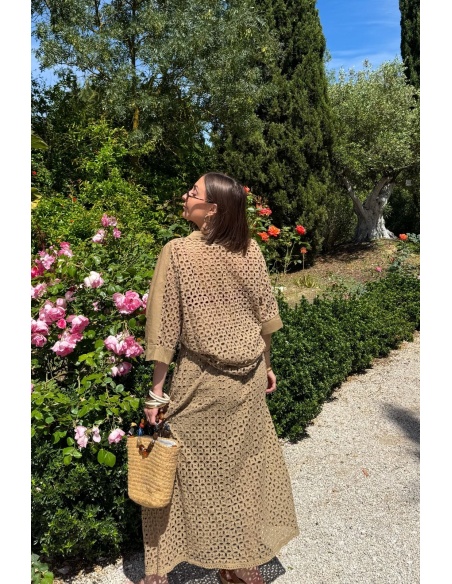 JUPES FEMME BRODE BEIGE E26