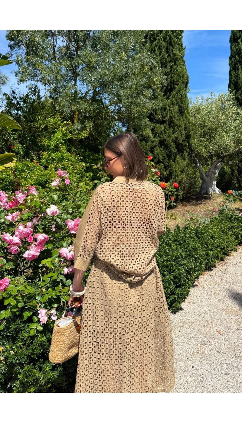 BLOUSE BRODE BEIGE E26