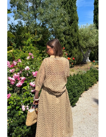 BLOUSE BRODE BEIGE E26