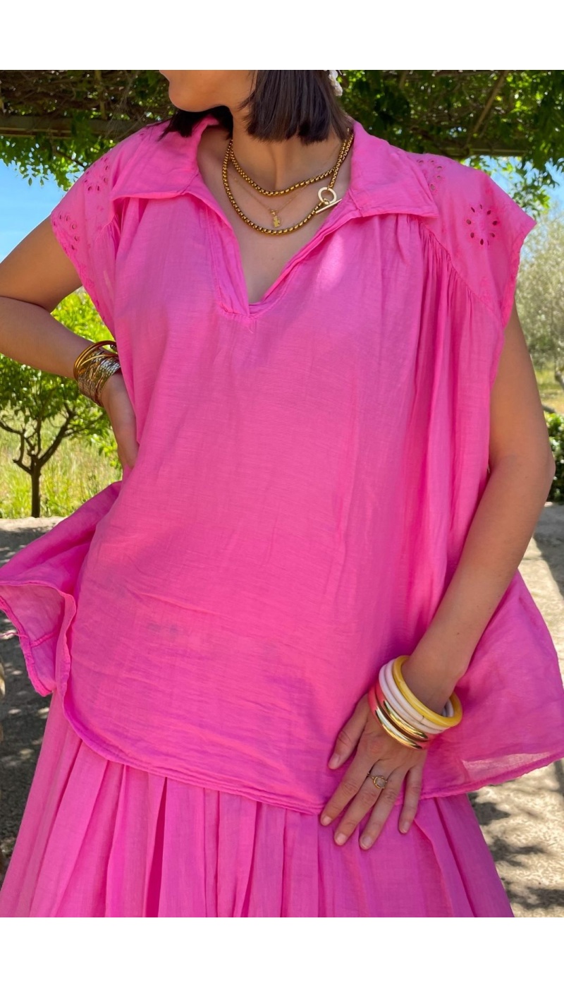 Blouse Macramé Fushia