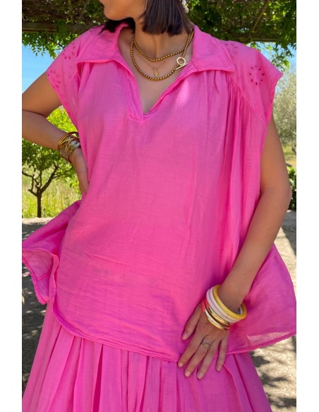 Blouse Macramé Fushia