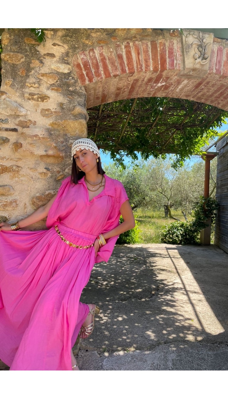Blouse Macramé Fushia