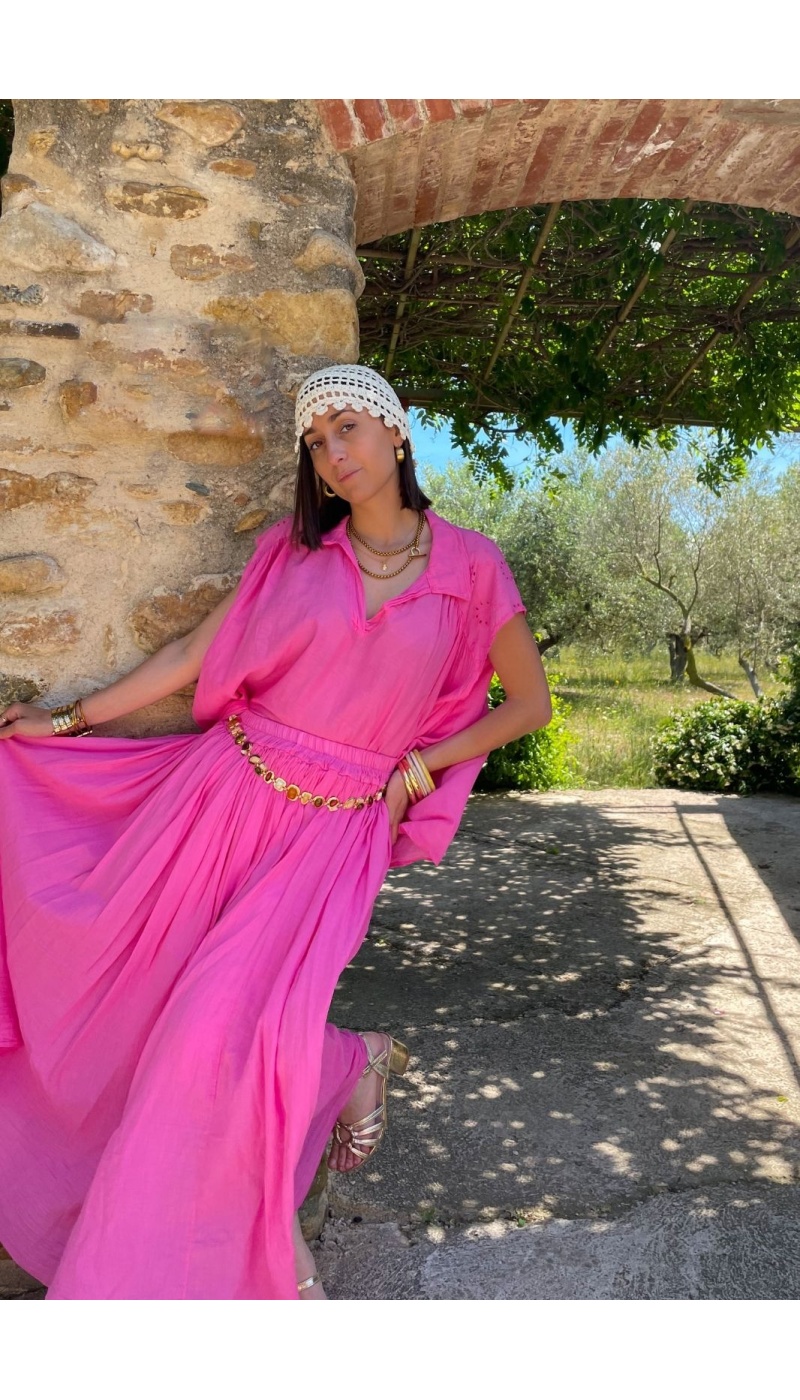 Blouse Macramé Fushia
