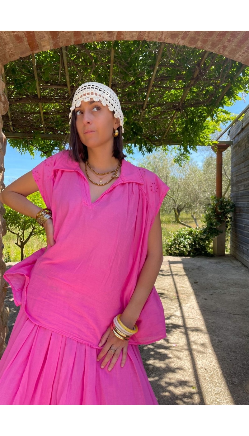 Blouse Macramé Fushia