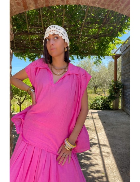 Blouse Macramé Fushia