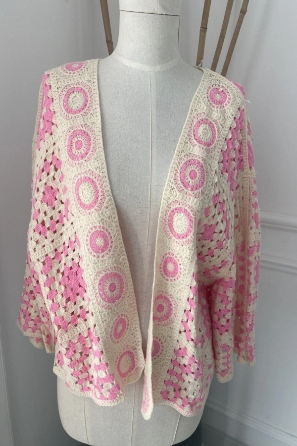 Gilet Macramé Rose PINAY