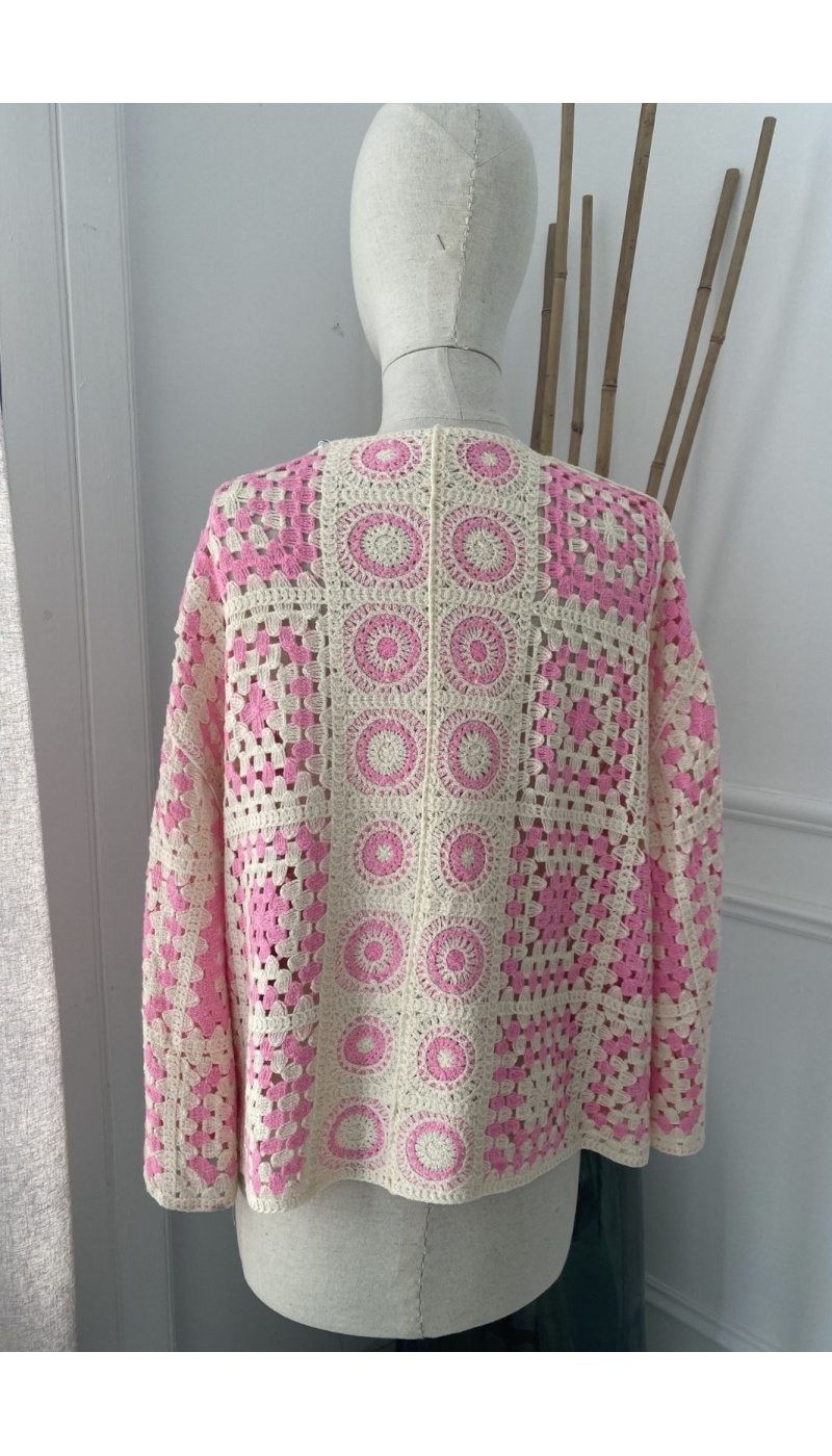 Gilet Macramé Rose PINAY