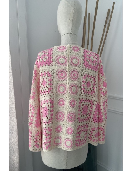 Gilet Macramé Rose PINAY