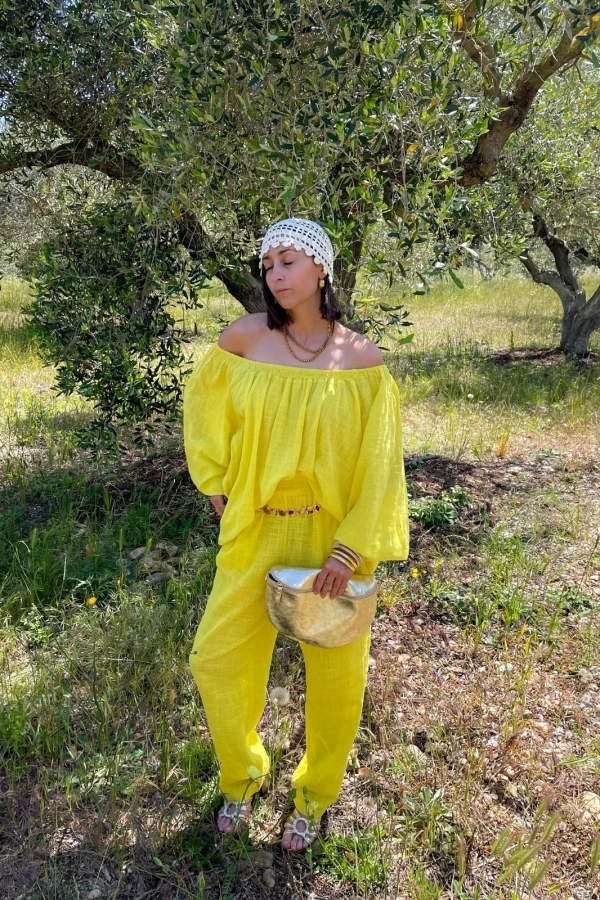 Pantalon Fluide Jaune LUZ