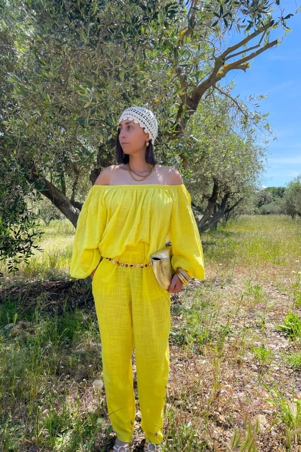Pantalon Fluide Jaune LUZ 2