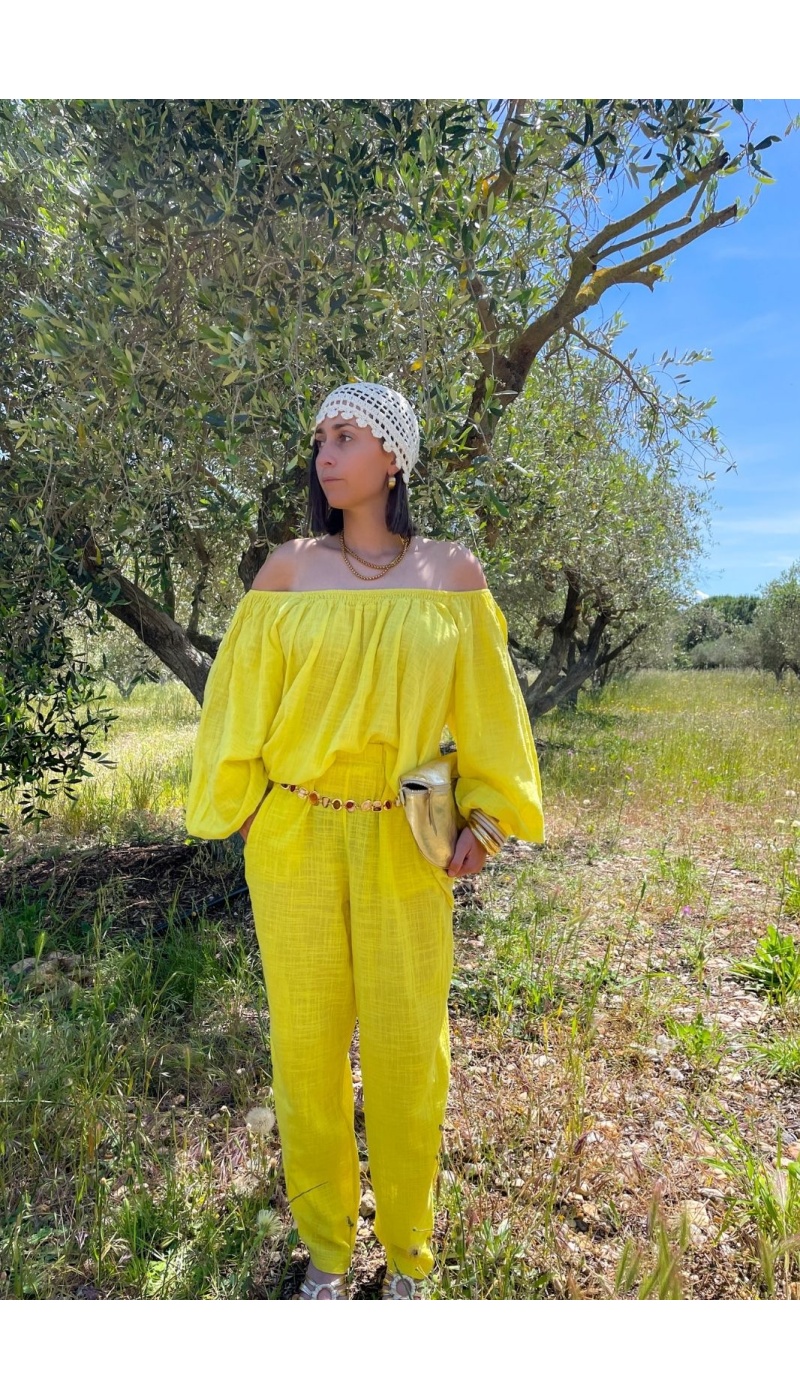 Pantalon Fluide Jaune LUZ