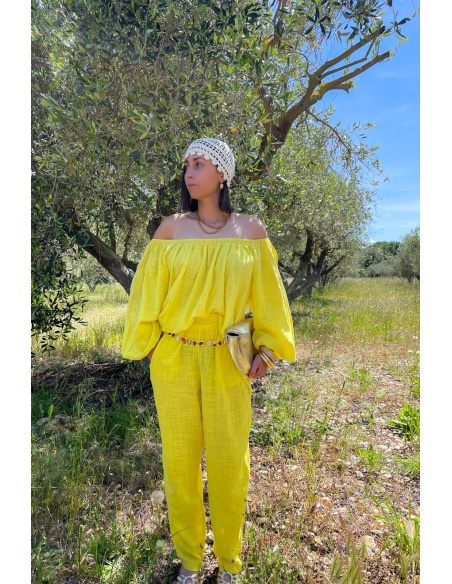 Pantalon Fluide Jaune LUZ