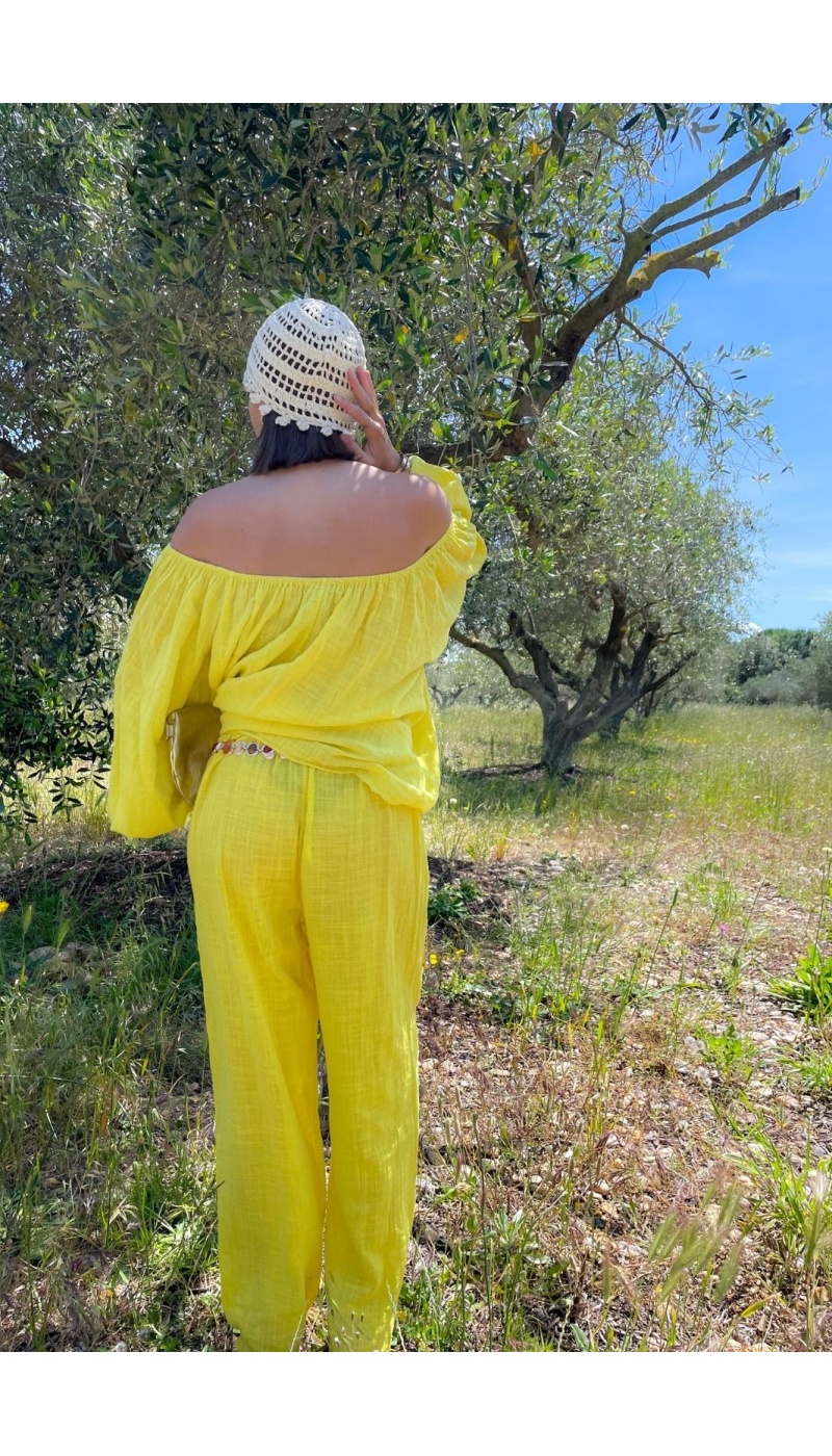 Pantalon Fluide Jaune LUZ