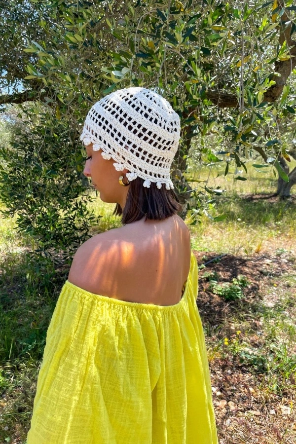 Bonnet Crochet Ecru IBIZA