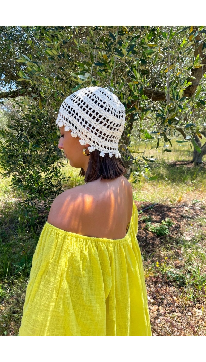 Bonnet Crochet Ecru IBIZA