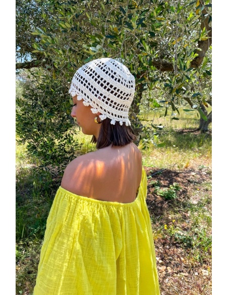 Bonnet Crochet Ecru IBIZA