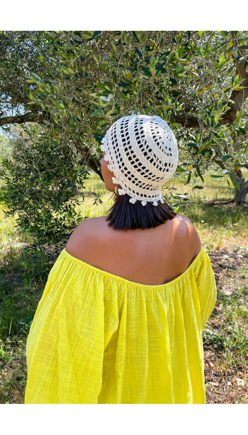 Bonnet Crochet Ecru IBIZA