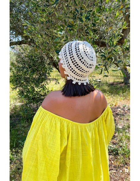 Bonnet Crochet Ecru IBIZA