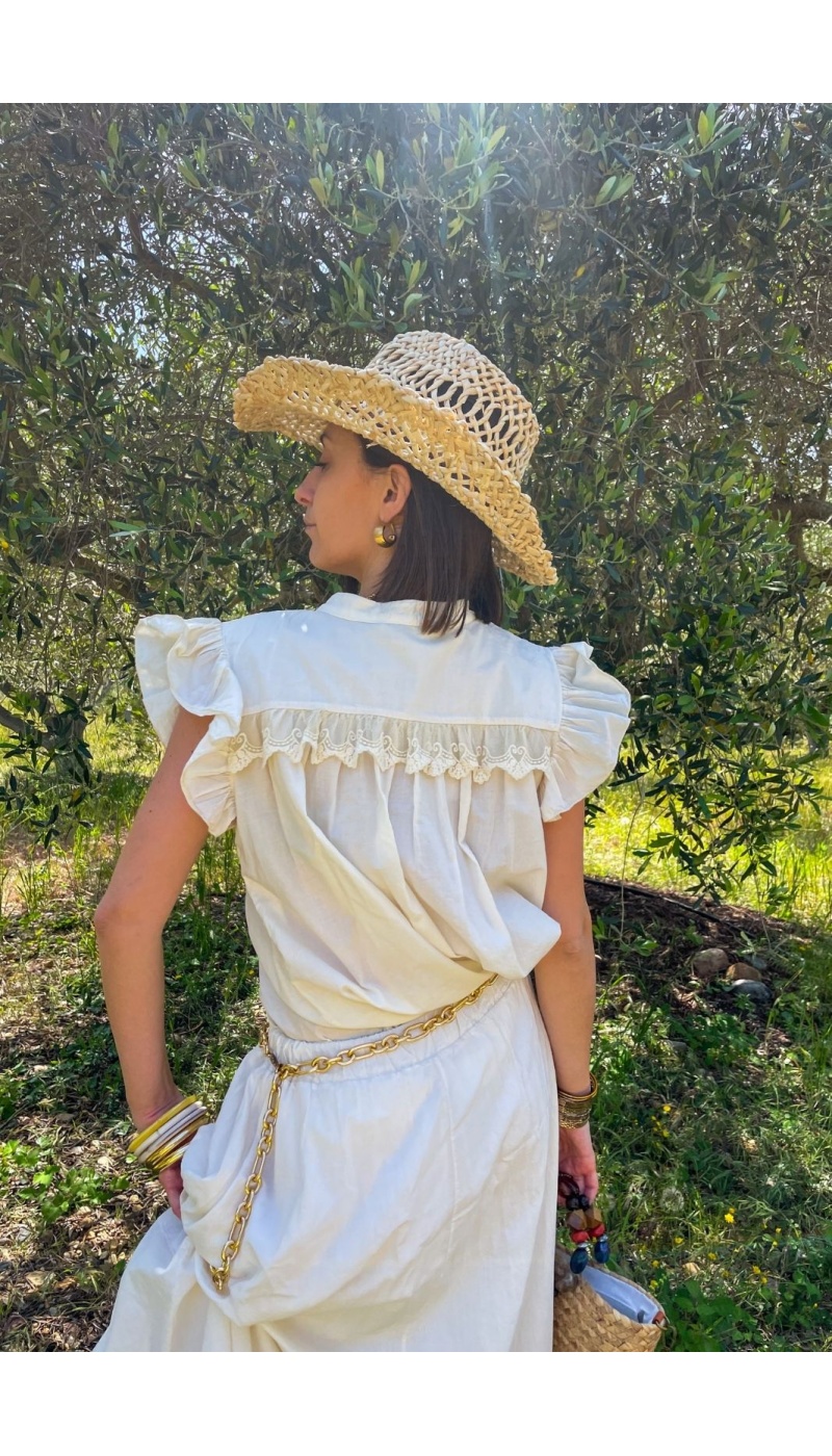 Blouse Volant Ecru Johanna JADE