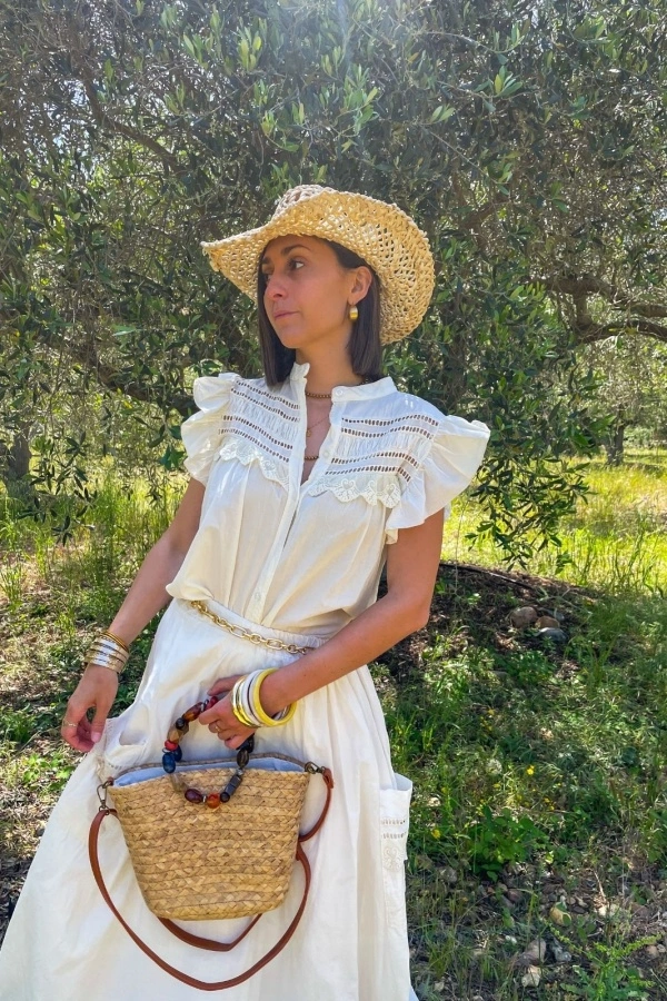 Blouse Volant Ecru Johanna JADE