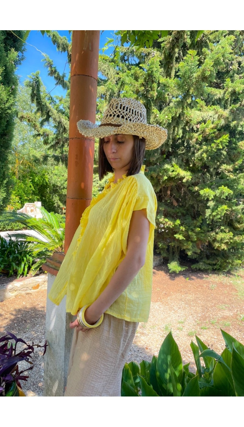 Blouse Volant Jaune Johanna ATHENA