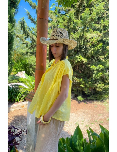 Blouse Volant Jaune Johanna ATHENA