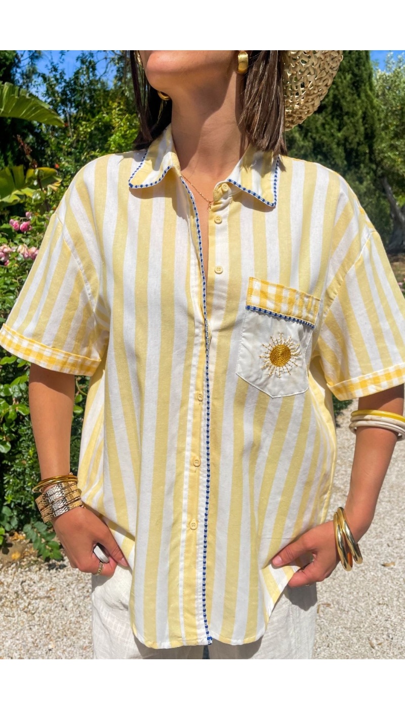 Chemisier Jaune Rayé Soleil FOAS