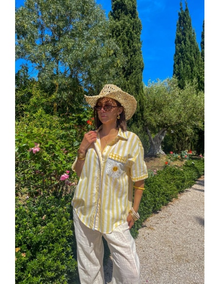 Chemisier Jaune Rayé Soleil FOAS