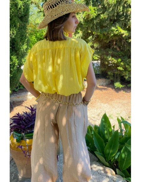 Pantalon Satiné Beige ALBA