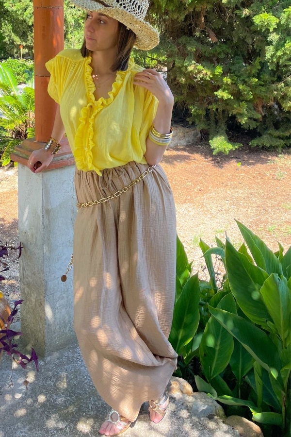 Pantalon Satiné Beige ALBA