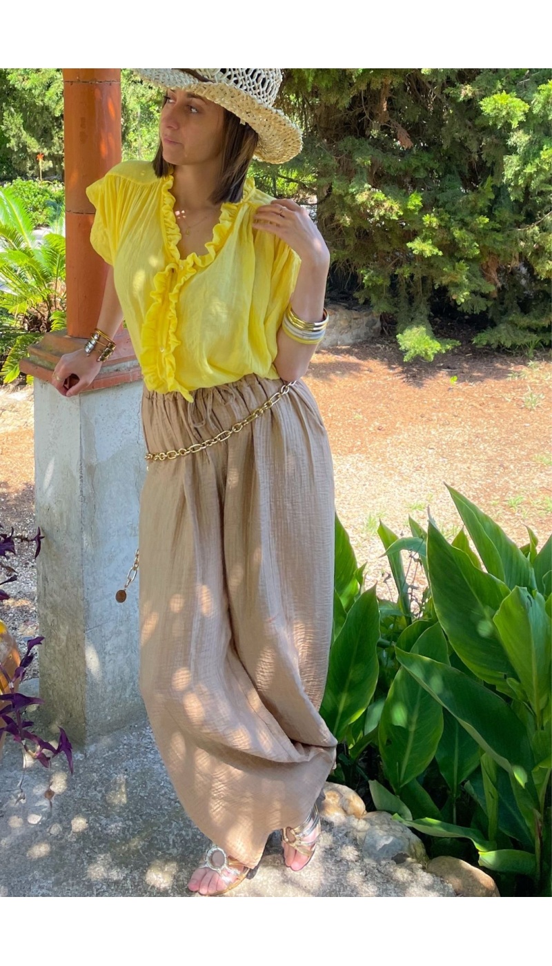 Pantalon Satiné Beige ALBA